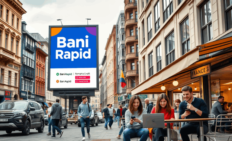 O persoană navigând pe telefon pentru a obține bani rapizi online în România.