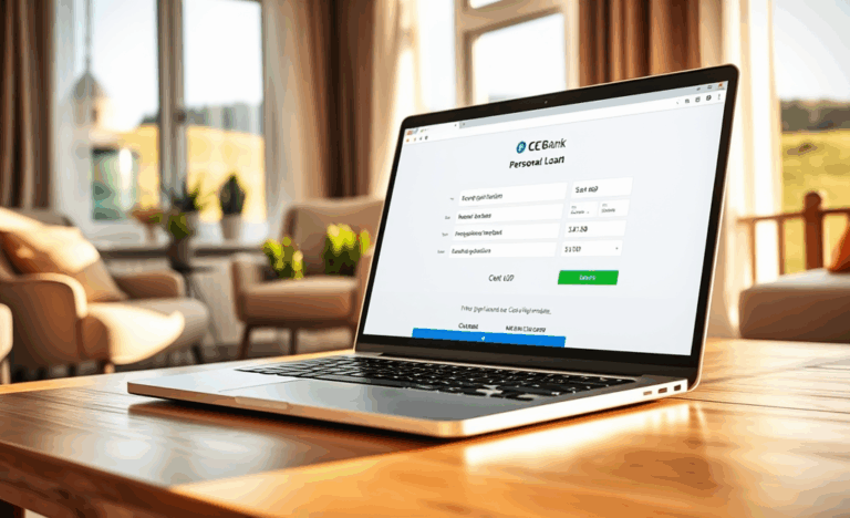 O persoană aplicând online pentru un credit personal de acasă