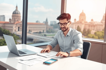 Imagine reprezentând procesul de analiză digitală pentru acordarea unui credit personal.