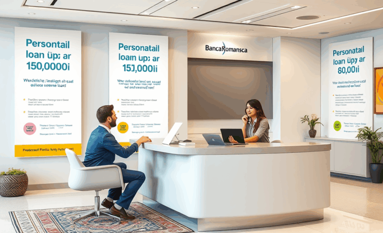 Imagine care ilustrează procesul de aplicare și funcționare a unui împrumut la Banca Românească.