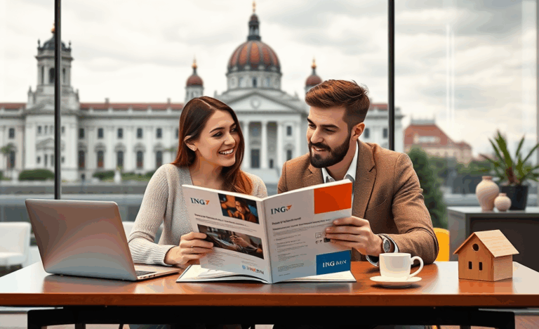 Imagine cu simboluri financiare reprezentând împrumuturi flexibile oferite de ING Bank