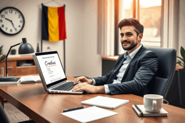 Un calculator afișează un contract digital de împrumut semnat.