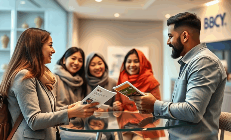 Oameni deschizând conturi bancare la BCR în România